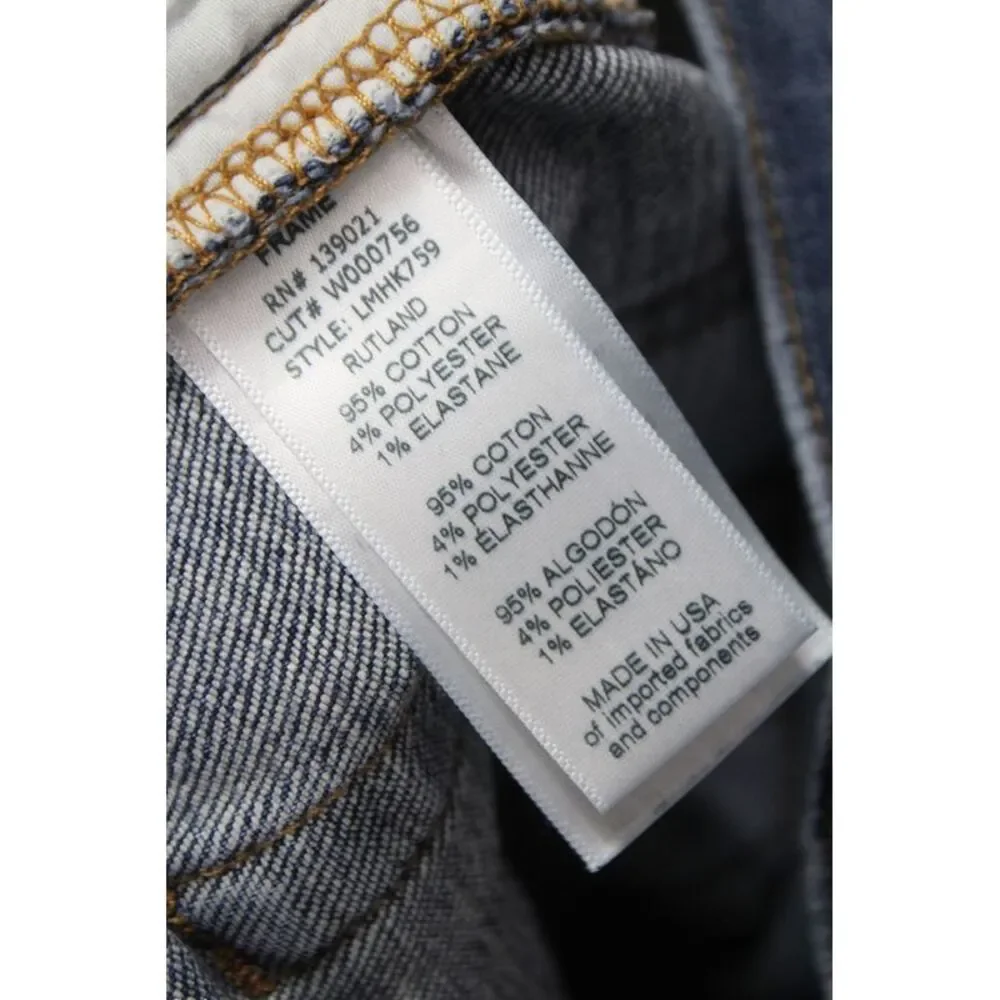 Frame Mens Skinny Jeans Blue Button Mid Rise Cotton Size 28